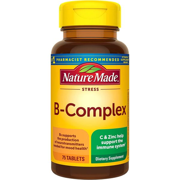 Stress B Complex with Vitamin C and Zinc, Dietary Supplement for Immune Support,