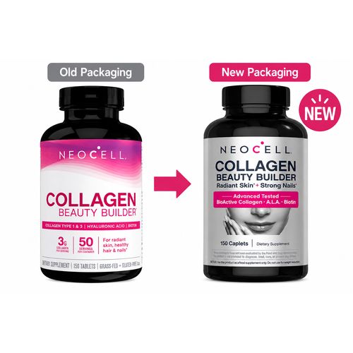 NeoCell Collagen Beauty Builder With Hyaluronic Acid and Biotin, Skin, Hair and Nails Supplement, Includes Antioxidants, Tablet, 150 Count, 1 Bottle