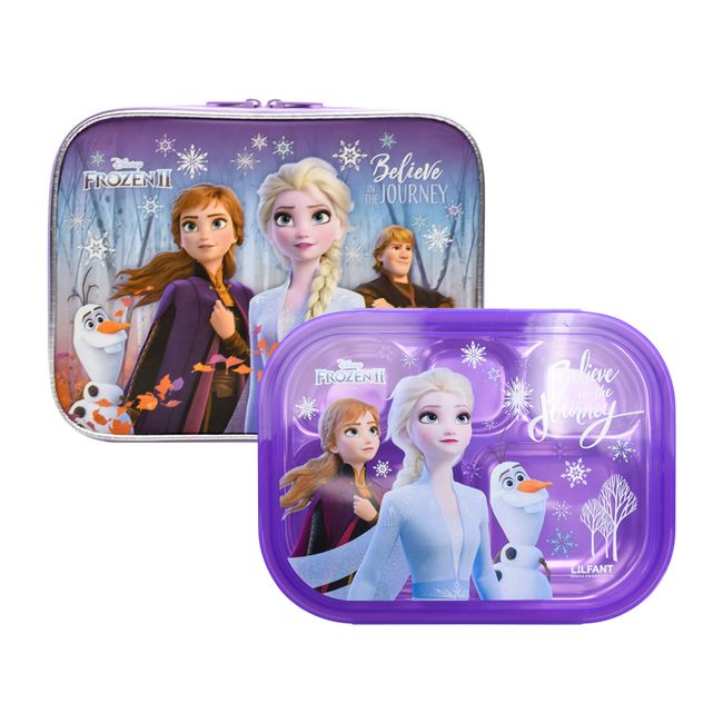 LILFANT Frozen 2 Stainless Steel Meal Tray Lunchbox bag set