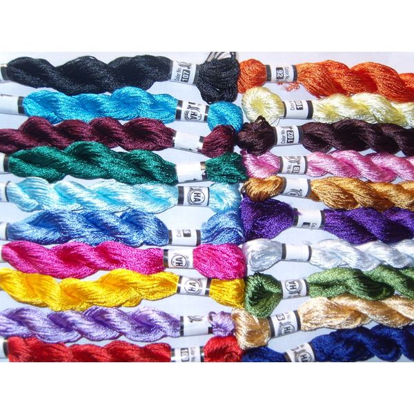 GCS 20 New SILK Hand Embroidery Thread Skein, 20