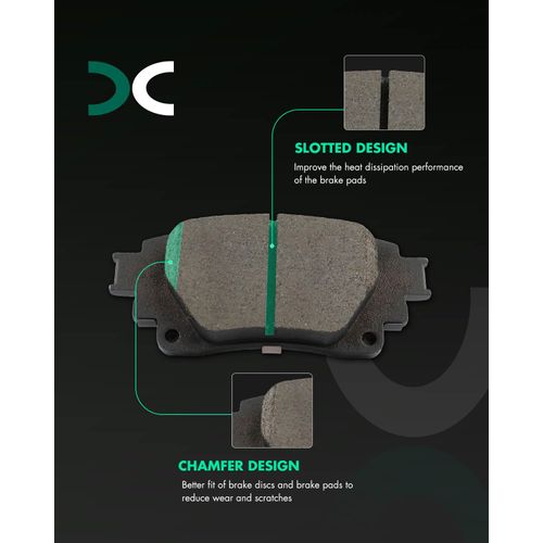 SCITOO D2183 Rear Ceramic Brake Pads Sets w/Hardware Replacement For Toyota For Corolla 2019-2023