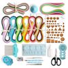 JUYA Paper Quilling Kit with 960 Strips and 14 Tools (Blue Tools, Width 3mm Have Glue)