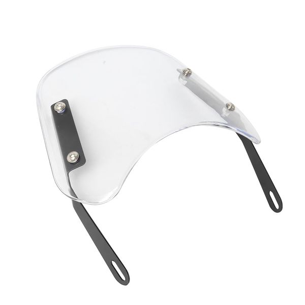 azumafy Windshield Motorcycle Screen Deflector General Purpose Cowl with Hardware Visor, Clear, Black (Clear)