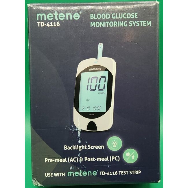 Metene TD 4116 blood glucose / sugar test 100 strips 100 lancets monitor kit