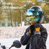 Soman 3 Snap Bubble Visors, Snap On Bubble Face Shield 3 Snap Compatible with Motorcycle 3/4 Open Face Helmets (Gold)