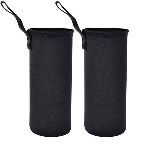 PET Bottle Cover, 250ml Water Bottle Cover, Insulated Neoprene Water Bottle Case, Bottle Cover, 2 Pack (750ml, Black/black-2pack)