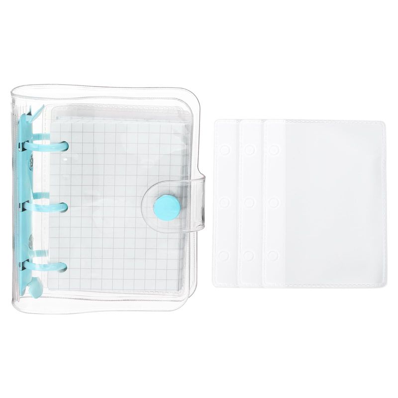 Clear A4 Binder Silver 4 Rings Budget Binders Loose Leaf Folders Refillable Soft PVC Notebook Shell Protector Organizer Accessories Supplies(A4