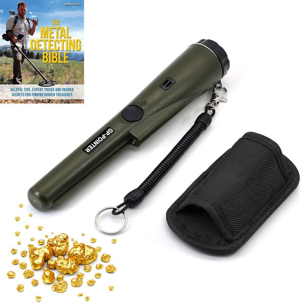 Portable-Metal-Detector-Finder-Pinpointer Waterproof Handheld Detector Treasure Probe Detectors with Holster, Pinpointer Detectors Wand for Locating Gold, Coin,Silver (Green)