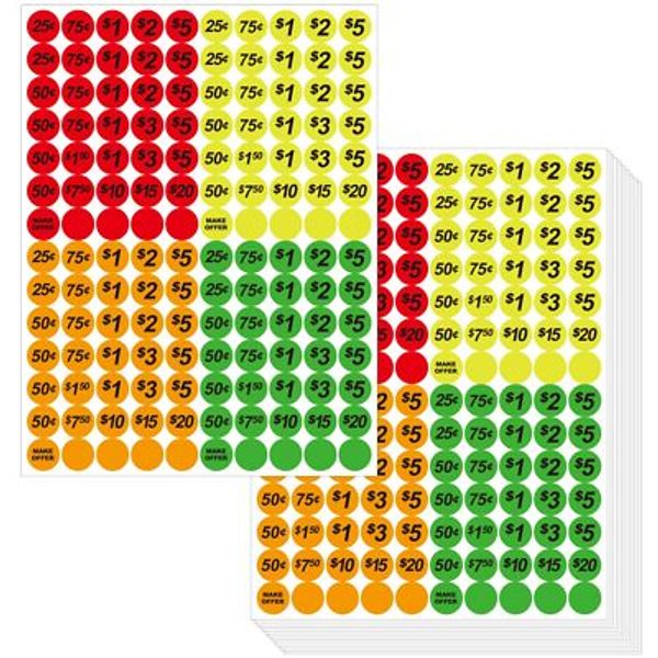 3500 PCS Yard Sale Price Stickers Garage Sale Stickers Flea Market Price Sticker