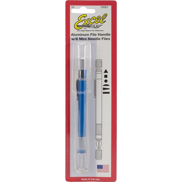 Excel Aluminum Handle W/6 Assorted Mini Files