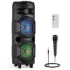 Dual 8" BT Party Bluetooth Speaker System Big Led Portable Stereo Tailgate Loud