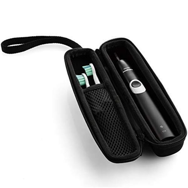 caseling Hard Toothbrush Travel Case Fits Philips Sonicare Protective Clean 4100 Sonicare 2 Series Portable Toothbrush Holder with Easy Grip Carry Strap (Small (Great for Travel))