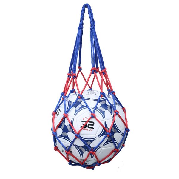 YFFSFDC Basketball Net Soccer Volleyball Net Simple Ball Bag Storage Ball Net (Red Blue)