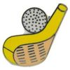 Golf Club & Ball Pin 1"