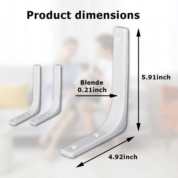 Bralucy Corner Bracket Shelf Support 2pcs Shelf Right Angle Stainless Support Shelf Bracket for Wall Mounted