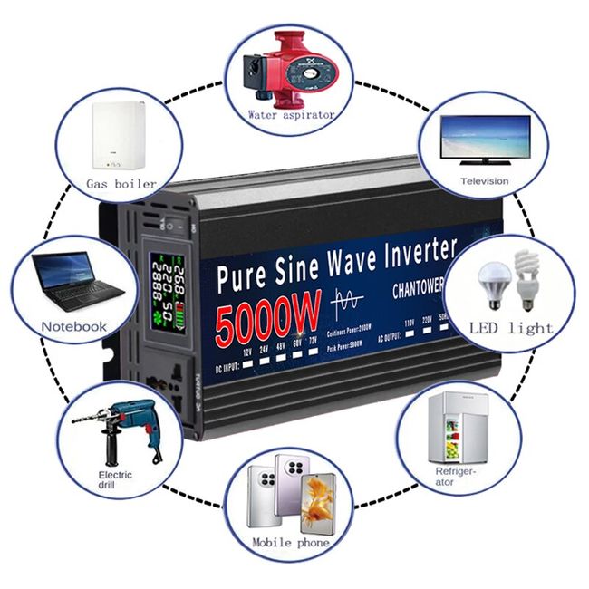 Pure Sine Wave Inverter 2000W 3000W 4000W Power DC 12V 24V