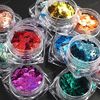 Small and Medium 3 Mix Sizes, Heart Shaped Hologram Cross Holo 12 Color Set, Leather Processing, Glitter Effect