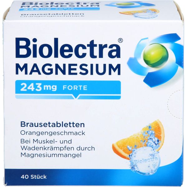 Biolectra Magnesium 243 mg forte Orange Brausetabletten, 40 St. Tabletten