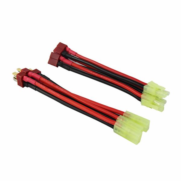 OliYin 3pairs compatible withMini Tamiya to Deans T Plug T-Plug Male Female 14awg 3.93inch Soft Silicone Wire Switch Cable Connector(pack of 3)