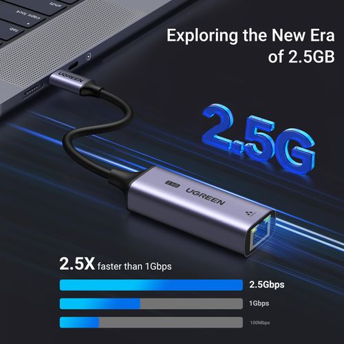 UGREEN USB C to Ethernet Adapter 2.5G, Ethernet Adapter for Laptop, Aluminum, Type C (Thunderbolt 4/3 Compatible) to RJ45 Network Internet, Compatible for NAS, MacBook Air/Pro, XPS, iPhone 15 Pro/Max
