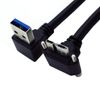 chenyang 25cm USB 3.0 to Micro USB 3.0 90 Degree UP Angled Cable with Locking Screw Panel for Photography, Data Transfer
