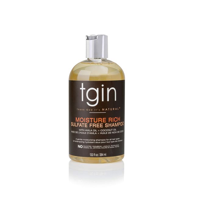 Thank God It's Natural tgin Moisture Rich Sulfate Free For Natural Hair Dry Hair Curly Hair Shampoo, 13 Fl Oz