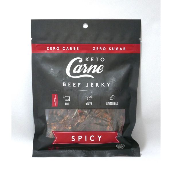 KETO CARNE | Healthy Keto & Low Carb Beef Jerky | 0g Carb | 0g Sugar | Sugar Free, Zero Carb | Gluten Free | Soy Free | Preservative Free | Nitrate Free | All Natural | Pack of 4