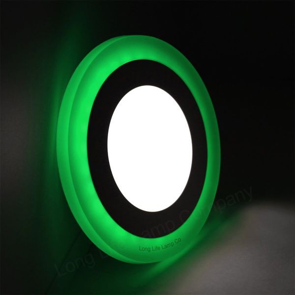 Round Dual Colour LED 6w Ceiling Recessed Panel Spot Light Green and White
