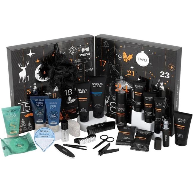 DOUGLAS Collection Beauty Adventskalender 2023 Man - 24 Pflege Beauty Kosmetik Advent Kalender für den Mann, Weihnachtskalender für Herren + Extra Geschenk