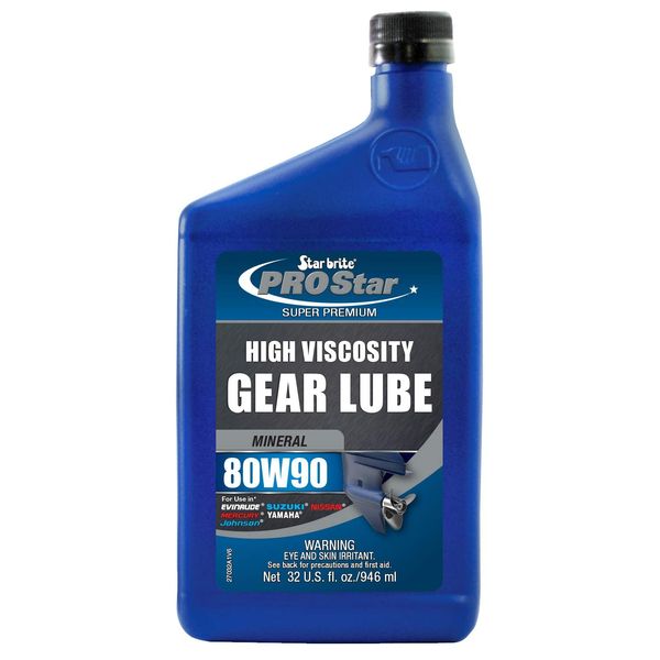 STAR BRITE High Viscosity Lower Unit Gear Lube 80W90 - Anti-Wear, Rust & Corrosion Inhibitors, Ideal for Outboard Motors & Stern Drives - 32 OZ (027032)