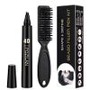 Beard Pencil Filler For Men Black with Bristle Beard Brush, Water Proof Micro-Fork Tip Beard Pen - Long Lasting, Natural Looking Barber Pencil Mustache Kit for Men Beard, Moustache, Eyebrows (Black)