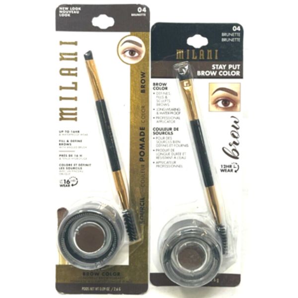 (2) Milani Stay Put Brow Color Longwear Brow Pomade Sealed 04 - Brunette
