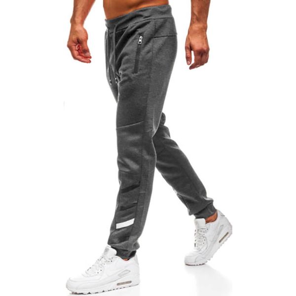 Lantch Herren Hosen Hose Sporthose Trainingshose Cargo Pants Jogginghose Sweatpants Jogger Mode Freizeit Laufen Streifen Enger Beinabschluss, L, Dunkelgrau