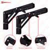 Highdecora Folding Shelf Bracket, 2 Pcs Heavy Duty Foldable Shelf Bracket Metal Wall Mounted Foldable Triangle Support Bracket for Table DIY Work Bench (Black, 10 inch)