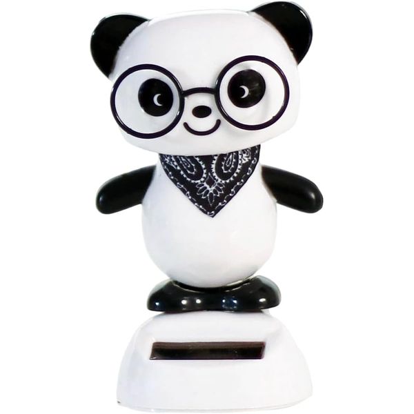 YOMENO Panda Solar Dancing Figurines Solar Bobblehead Figures Solar Dancing Figures Panda Doll Car Dashboard Decorations Car Decorations Bobbleheads for Car Dashboard Car Decor