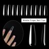 500Pcs Finger Coffin Nail Individual Size Index Finger Ballerina Artificial Fake Nails Extension Full Cover Gel Nail Salons (6#)