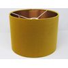Mustard Yellow Velvet Brushed Copper Drum Lampshade