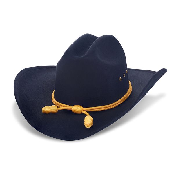 Western Cowboy Hat - Cattleman's with Cavalry Band - Black (Large/XLarge)