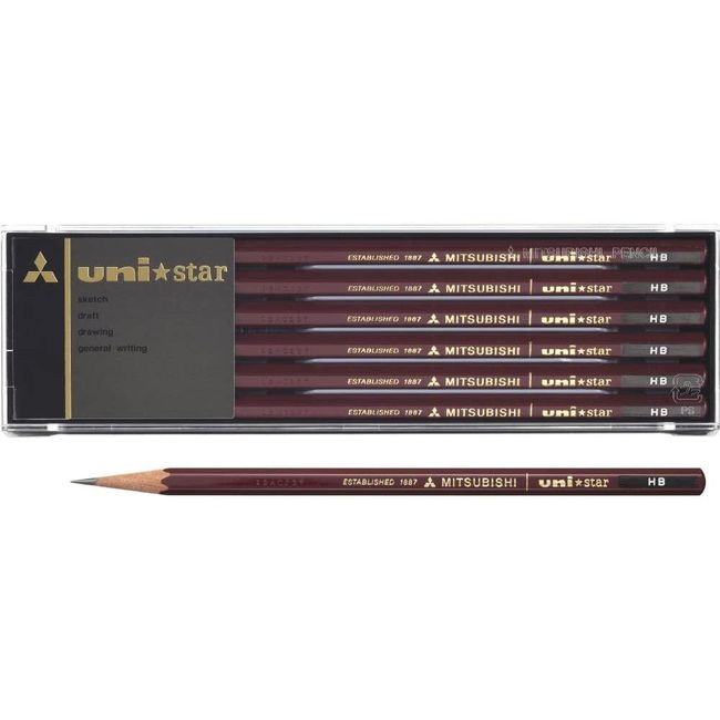 Mitsubishi Uni Star Japanese Graphite Pencils HB 12 Pieces