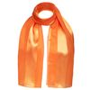 Basic Sense Shiny Satin Scarf Lightweight Silky Chiffon Solid Plain Strip Neck Scarves, Orange