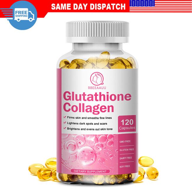 Glutathione Skin Whitening Pills Natural Anti Aging Supplement Collagen Capsules