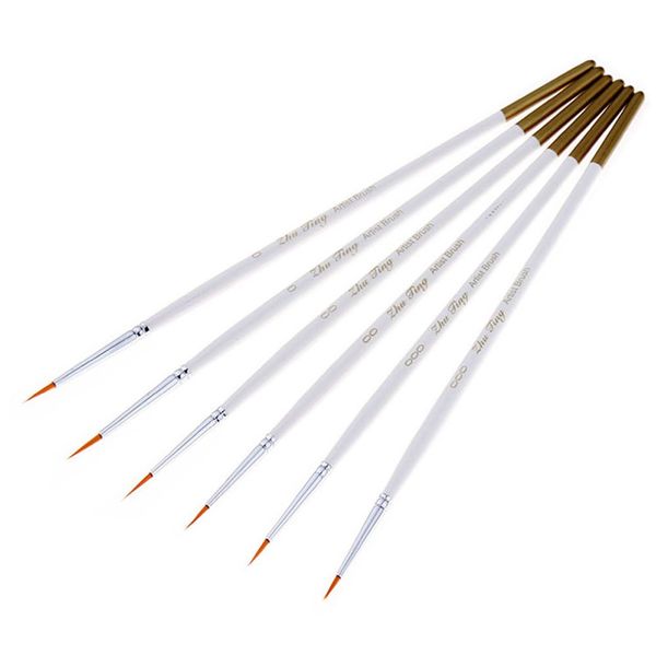 Fine Detail Paint Brush Set, 6 Pieces Miniature Art Brushes for Fine Detailing,Art Painting - Acrylic, Watercolor, Oil - Miniatures, Models, Airplane Kits, Nail