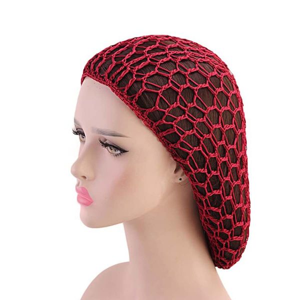 FRCOLOR 2pcs Crochet Hair Scarf Beanie Cap Net Night Cap Night Sleep Hair Nets Hairnet for Women Turban Head Wrap Snood Hair Bun Net African Net Chemo Satin Bonnet Shampoo Woman Short Hair