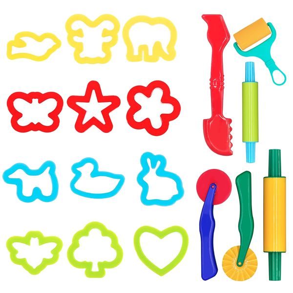 DIMROM Clay and Play Dough Tools Six Piece Set - Ages 3 & Up (18pcs)