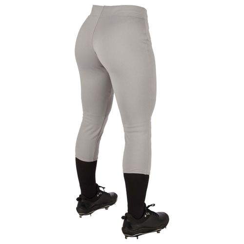 Champro Fireball Low-Rise Knicker-Style Fastpitch Softball Pants in Solid Color with Reinforced Knees Grey, Small