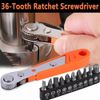 Ratcheting Right Angle Screwdriver Hex Drive 90 Degree Offset+10pc Bit Set T20