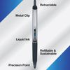 Pilot Precise V7 RT Refillable & Retractable Liquid Ink Rolling Ball Pens, Fine Point (0.7 mm), Black, 12-Pack