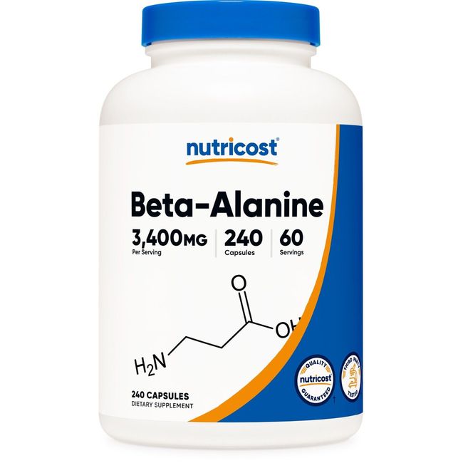 Nutricost Beta-Alanine Capsules 3400mg, 240 Capsules (60 Servings)