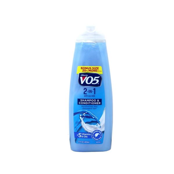 VO5 Alberto 2 IN 1 Shampoo & Conditioner. with Soy Milk +5 Vitamins & Oils. 15 FL OZ (Pack of 3)