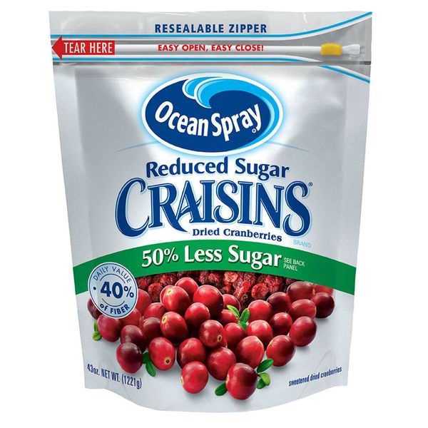 Ocean Spray Reduced Sugar Craisins Dried Cranberries - 43 oz